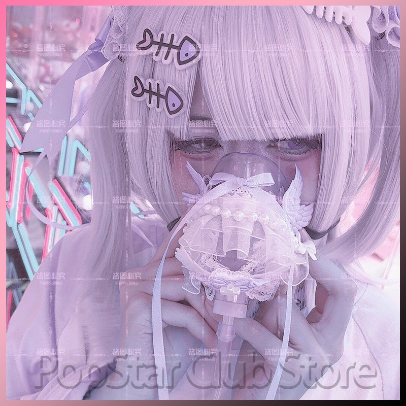 Kawaii Tech Accessories - Origineel ontwerp decoratief zuurstofmasker handgemaakt pastel