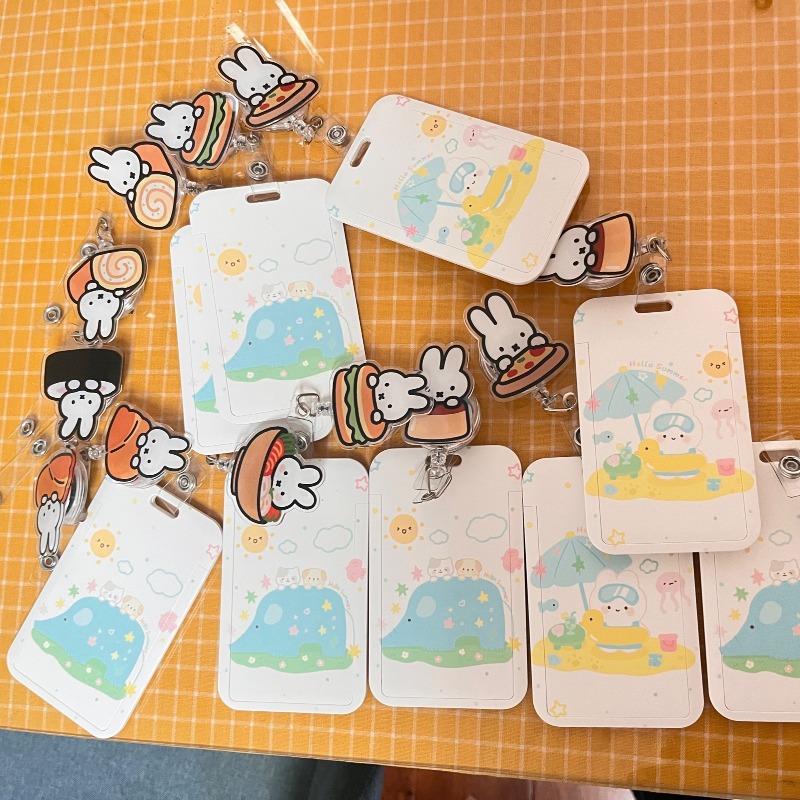 Kawaii Tech Accessories - Kawaii Miffy intrekbare ID-badgehouder met clip,